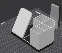 Organizer na biurko z uchwytem na telefon i słuchawki – model 3D