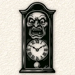 Other STL تنزيل - haunted clock wall art home decor - Kaoz Kitten