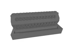 1/4" Bit holder with a small rounded tray for screws and such.