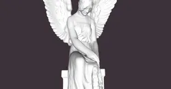 Angel Sitting with Wreath