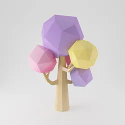 Cartoon Tree 3D Model $7 - .c4d .3ds .fbx .obj