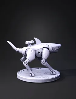 Create a 3D model of a sleek ALEPH style sci fi robotic quadruped mat