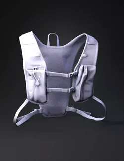 gray mesh hydration vest with adjustable straps front pockets and zip
