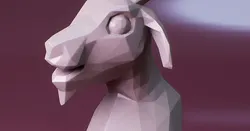 Low Poly Goat Figure