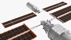 Mengtian Tiangong Side Module Deployed State White 3D model