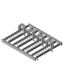 N Scale - (4) 10' Caged Ladder for Platform