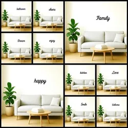 pack of 10 word-shaped wall decorations