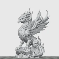 Realistic Phoenix Statue – High-Detail Mythical Bird STL for 3D Printing