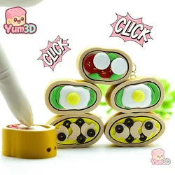 🍅 Yum3D Tiny Bruschetta Bite Set of Clicker Keychains - Cute Backpack Keychain
