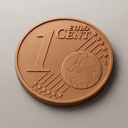 1 Cent Euro Coin – Maßstabsgetreues 3D-Modell