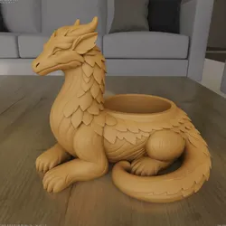 3D printer bestanden | 3MF | Fantasy Dragon Planter container 3D Print Model STL