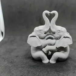Fișiere pentru imprimante 3D | Fișier 3MF | Valentine's Day Sculpture Couple of Elephants