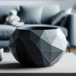 Low Poly Bowl Designer "Cracked Stone"