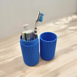 Ribbed Toothbrush & Toothpaste Travel Case