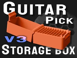 Guitar Pick Storage Box V3 – Compact, Print-in-Place, Case
