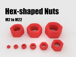 M2 - M22 hex-shaped Nuts (incl. STEP)