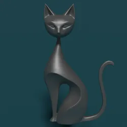 Modern Cat Sculpture (easy print)