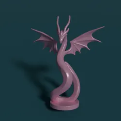 Modern Dragon Sculpture (Easy Print)