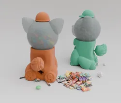 The most serious candy dispenser with rotating tail and head