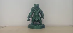 مجاني Home Decorations & Ornaments STL تنزيل - Dark Green Werebear Warrior with Axe and Shield - 3DMaster1