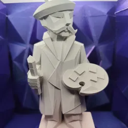 Fișiere pentru imprimante 3D | Fișier 3MF | LE PEINTRE FRACTURÉ Cubist Artist Sculpture