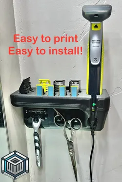 Easy print, dovetail mount, Philips OneBlade Wall Mount V2 with hanging pegs