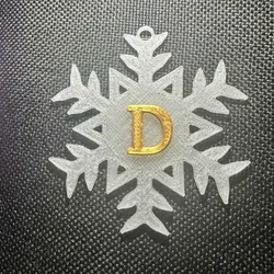 3D printer bestanden | 3MF | D – Snowflake Alphabet Letter D Festive Christmas Decoration