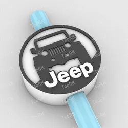 Other STL Download - Straw Topper round jeep logo00by TeoRk