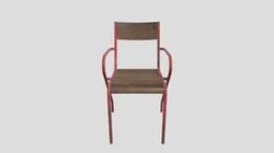 Red tubular chair