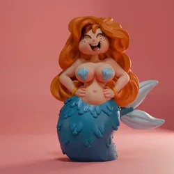 Sculptures & Artworks STL تنزيل - Busty Mermaid 3D print model - kostikim