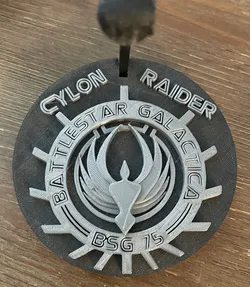 Battlestar Galactics TOS Cylon Raider Model Stand