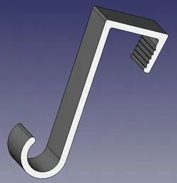 Holder for curtain rod; curtain hook (FreeCAD) Halter für Gardinenstange; Gardinenhaken