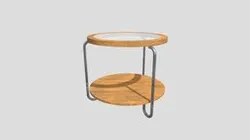 Tubular coffe table with mirror