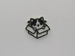 Cute Cat In a Box Keychain