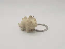 Cute Stylized Triceratops Dinosaur Keychain (Remix)