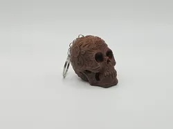 Floral Detail Halloween Skull Keychain (Remix)