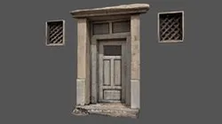 Photoscan Lowpoly Abandoned House door windows