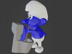 Smurf and toilet