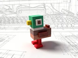 Crossy Road Game Character - Building Block Duck