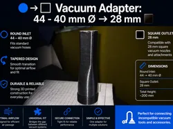 Fișiere pentru imprimante 3D | Fișier 3MF | 🔵🔲 Vacuum Adapter: 44 - 40 mm Ø → 28 mm ◼️