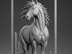 Fișiere pentru imprimante 3D | Fișier 3MF | wild horse wall decoration