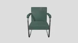 Green tubular armchair