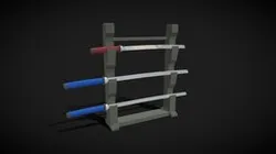 Lowpoly Samurai Sword Stand