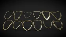 Rappers Chains Jewelry Cuban Link- low poly pack