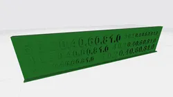 Vertical Text Test print 0.2 to 1 mm concave and convex text