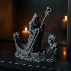 Death Arrived — Gothic Boat Statue