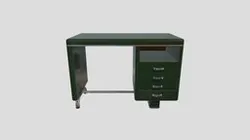 Rationalist metal office desk