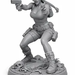 3D miniature of a female action-adventure character