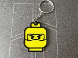 Brick Figure L E G O Head Keychain – Ninja - Free 3D Print Model
