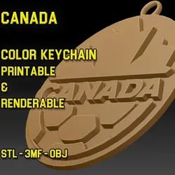 Canada Team Crest Keychain Color Printable and Renderable 3D Print Model in Keychains 632392